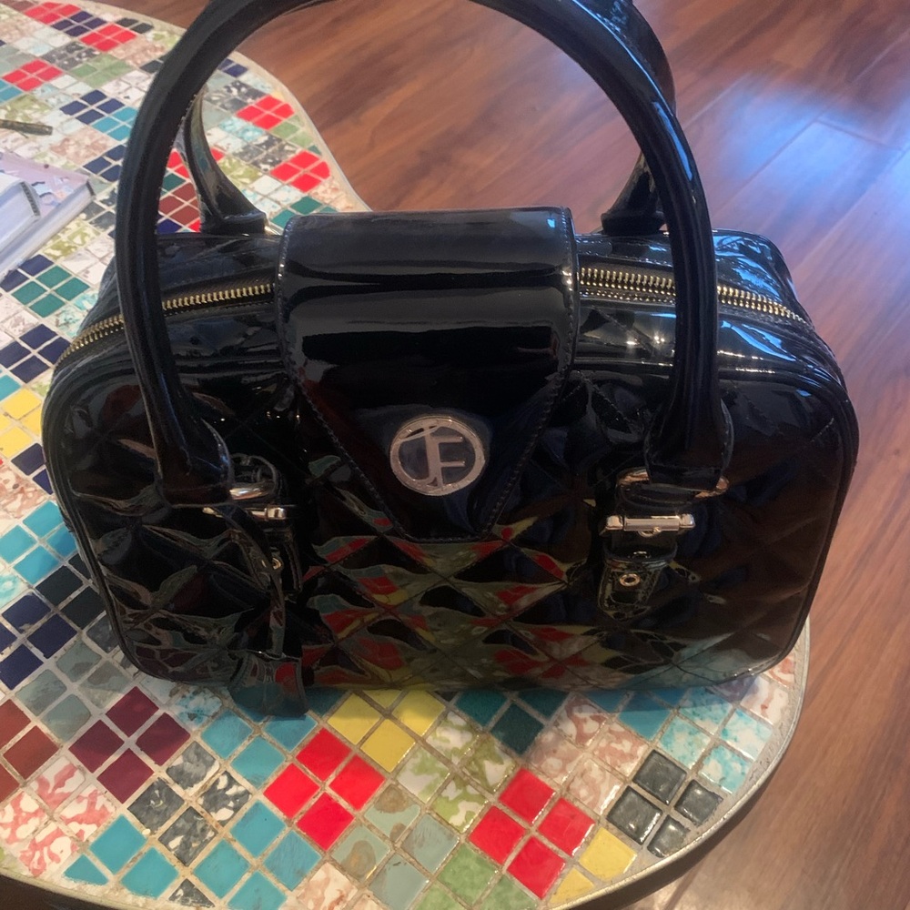 Chic Black Patent Leather Satchel